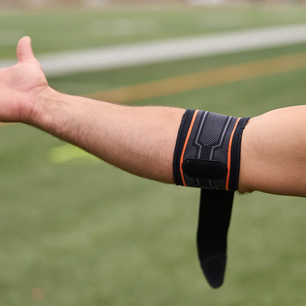 Compression Knit Tennis/Golf Elbow Sleeve with Gel Support & Strap - Image 6